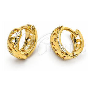 Argolla Huggie 02.164.0007 Oro Laminado, Pulido, Tono Dorado