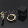 Argolla Huggie 02.165.0003 Oro Laminado, con Blanca Zirconia Cubica, Pulido, Tono Dorado