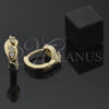Argolla Huggie 02.165.0014 Oro Laminado, con Blanca Zirconia Cubica, Pulido, Tono Dorado