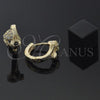 Argolla Huggie 02.165.0039 Oro Laminado, Diseño de Corazón, con Blanca Zirconia Cubica, Pulido, Tono Dorado