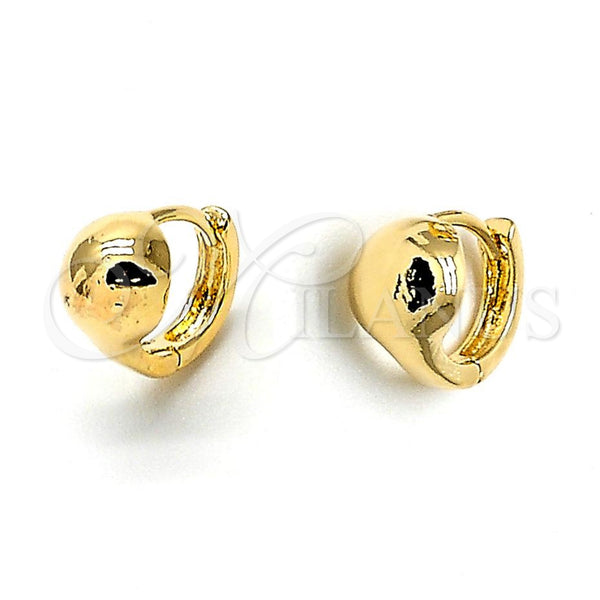 Argolla Huggie 02.94.0041 Oro Laminado, Pulido, Tono Dorado