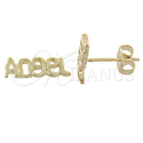 Arete Dormilona 02.94.0051 *PROMO* Oro Laminado, Diseño de Angel, Pulido, Tono Dorado