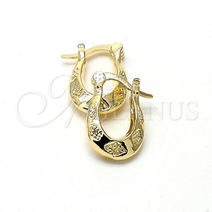 Argolla Pequeña 02.165.0026 Oro Laminado, Diamantado, Tono Dorado