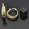 Argolla Pequeña 5.146.014.1 Oro Laminado, Diseño de Torcido y Flor, Diamantado, Tono Dorado