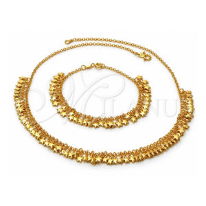 Collar y Pulsera 06.63.0154 Oro Laminado, Diseño de Estrella, Pulido, Tono Dorado