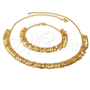 Collar y Pulsera 06.63.0154 Oro Laminado, Diseño de Estrella, Pulido, Tono Dorado