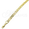 Tobillera Básica 5.222.023.10 Oro Laminado, Diseño de Mariner, Pulido, Tono Dorado (160 Gauge, 07 MM Thickness, 10 Inches Length)