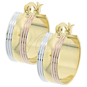 Argolla Pequeña 5.144.005.2 Oro Laminado, Diamantado, Tres Tonos