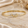 Aro Individual 07.156.0011 Oro Laminado, Diseño de Mariposa, con Zirconia Cubica Blanca, Pulido, Tono Dorado (Grosor 08 MM, Talla 4 (2,25 de Diámetro))