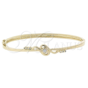 Aro Individual 07.156.0012 Oro Laminado, Diseño de Flor, con Blanca Zirconia Cubica, Pulido, Tono Dorado (09 MM Thickness, Size 5 (2.50 Diameter))