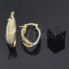 Argolla Mediana 5.156.025.1 Oro Laminado, Diseño de Torcido, Diamantado, Tres Tonos