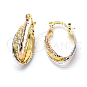 Argolla Mediana 5.155.018.1 Oro Laminado, Diamantado, Tres Tonos