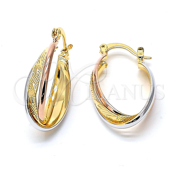 Argolla Mediana 5.155.018.1 Oro Laminado, Diamantado, Tres Tonos