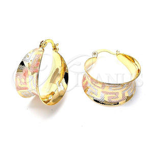Argolla Pequeña 5.150.021.3 Oro Laminado, Diamantado, Tres Tonos