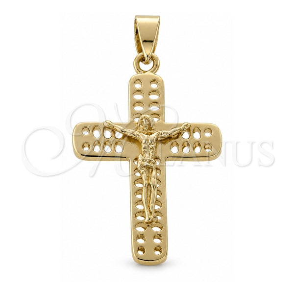 Dije Religioso 5.188.011.1 Oro Laminado, Diseño de Crucifijo, Pulido, Tono Dorado