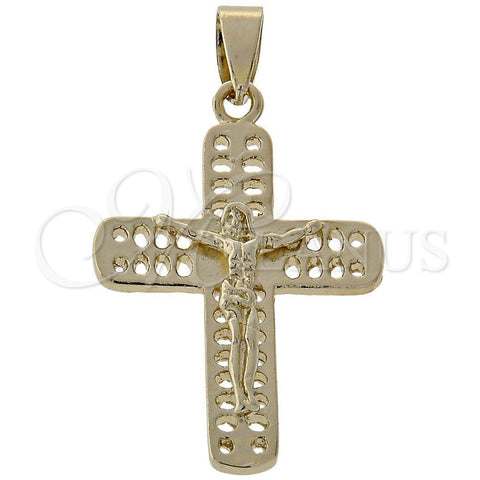 Dije Religioso 5.188.011.1 Oro Laminado, Diseño de Crucifijo, Pulido, Tono Dorado