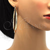 Argolla Extra Grande 5.139.008.70 Oro Laminado, Diseño de Hueco, Diamantado, Tono Dorado