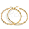 Argolla Extra Grande 5.139.008.70 Oro Laminado, Diseño de Hueco, Diamantado, Tono Dorado