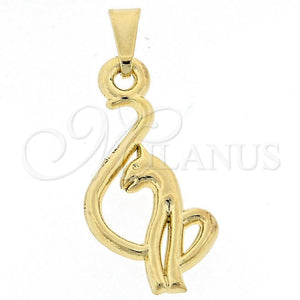 Dije Elegante 05.16.0149 Oro Laminado, Diseño de Delfín, Pulido, Tono Dorado