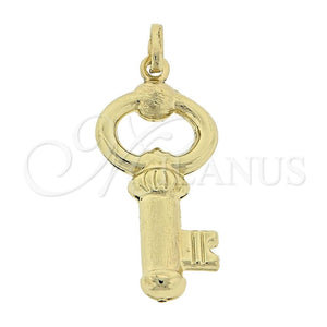 Dije Elegante 5.179.023 Oro Laminado, Diseño de Llave, Pulido, Tono Dorado