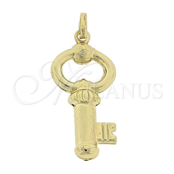 Dije Elegante 5.179.023 Oro Laminado, Diseño de Llave, Pulido, Tono Dorado