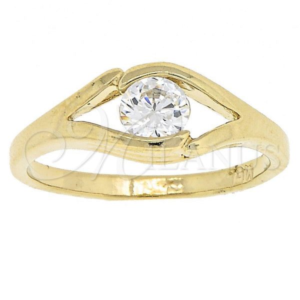 Anillo Multi Piedra 5.165.031.08 Oro Laminado, con Blanca Zirconia Cubica, Pulido, Tono Dorado (Size 8)