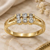 Anillo Multi Piedra 5.167.027.08 Oro Laminado, con Zirconia Cubica Blanca, Pulido, Tono Dorado (Tamaño 8)