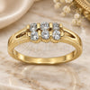 Anillo Multi Piedra 5.167.027.09 Oro Laminado, con Zirconia Cubica Blanca, Pulido, Tono Dorado (Tamaño 9)