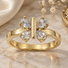 Anillo Multi Piedra 5.165.034.09 Oro Laminado, Diseño de Mariposa, con Zirconia Cubica Blanca, Pulido, Tono Dorado (Tamaño 9)