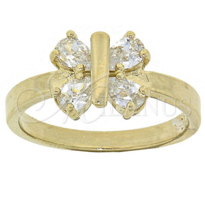 Anillo Multi Piedra 5.165.034.09 Oro Laminado, Diseño de Mariposa, con Blanca Zirconia Cubica, Pulido, Tono Dorado (Size 9)