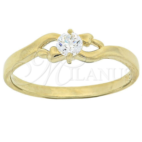 Anillo Multi Piedra 5.165.032.09 Oro Laminado, con Blanca Zirconia Cubica, Pulido, Tono Dorado (Size 9)
