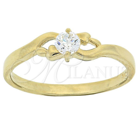 Anillo Multi Piedra 5.165.032.09 Oro Laminado, con Blanca Zirconia Cubica, Pulido, Tono Dorado (Size 9)