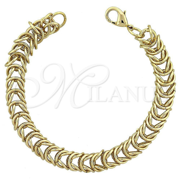 Pulsera Elegante 03.168.0002 Oro Laminado, Pulido, Tono Dorado (04 MM Thickness, 7 Inches Length)