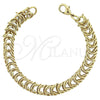 Pulsera Elegante 03.168.0002 Oro Laminado, Pulido, Tono Dorado (04 MM Thickness, 7 Inches Length)