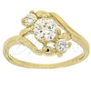 Anillo Multi Piedra 5.165.018.08 Oro Laminado, con Blanca Zirconia Cubica, Pulido, Tono Dorado (Size 8)