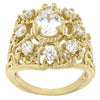 Anillo Multi Piedra 5.165.005.08 Oro Laminado, con Blanca Zirconia Cubica, Diamantado, Tono Dorado (Size 8)