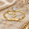 Anillo Multi Piedra 5.166.033.07 Oro Laminado, Diseño de Manzana, con Zirconia Cubica Blanca, Pulido, Tono Dorado (Tamaño 7)