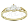 Anillo Multi Piedra 5.166.034.08 Oro Laminado, con Blanca Zirconia Cubica, Pulido, Tono Dorado (Size 8)