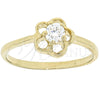 Anillo Multi Piedra 5.166.030.08 Oro Laminado, Diseño de Flor, con Blanca Zirconia Cubica, Pulido, Tono Dorado (Size 8)