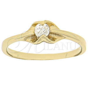 Anillo Multi Piedra 5.166.027.07 Oro Laminado, Diseño de Solitario, con Blanca Zirconia Cubica, Pulido, Tono Dorado (Size 7)