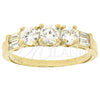 Anillo de Boda 5.164.023.07 Oro Laminado, Diseño de Baguette, con Blanca Zirconia Cubica, Pulido, Tono Dorado (Size 7)