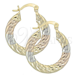Argolla Pequeña 5.143.006.1 Oro Laminado, Diamantado, Tres Tonos