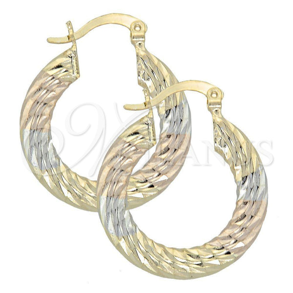 Argolla Pequeña 5.143.006.1 Oro Laminado, Diamantado, Tres Tonos