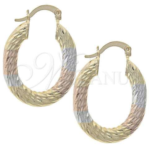 Argolla Mediana 5.149.035.1 Oro Laminado, Diamantado, Tres Tonos