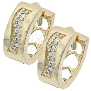 Argolla Huggie 5.131.007.2 Oro Laminado, con Blanca Zirconia Cubica, Pulido, Tono Dorado