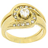 Anillo Multi Piedra 5.166.003.09 Oro Laminado, Diseño de Doble, con Blanca Zirconia Cubica and Blanca Cristal, Pulido, Tono Dorado (Size 9)