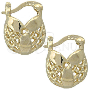 Argolla Pequeña 5.144.001.1 Oro Laminado, Diseño de Flor, Pulido, Tono Dorado