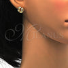 Arete Dormilona 02.63.2373 Oro Laminado, Diseño de Nudo, Pulido, Tono Dorado