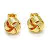 Arete Dormilona 02.63.2373 Oro Laminado, Diseño de Nudo, Pulido, Tono Dorado