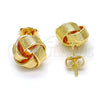 Arete Dormilona 02.63.2373 Oro Laminado, Diseño de Nudo, Pulido, Tono Dorado